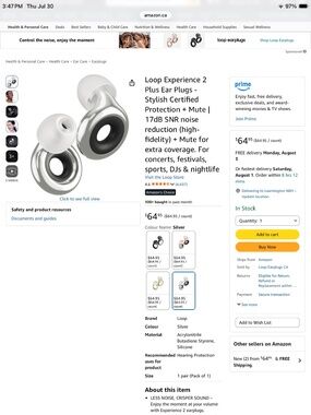 Loop experience 2 plus earplugs
